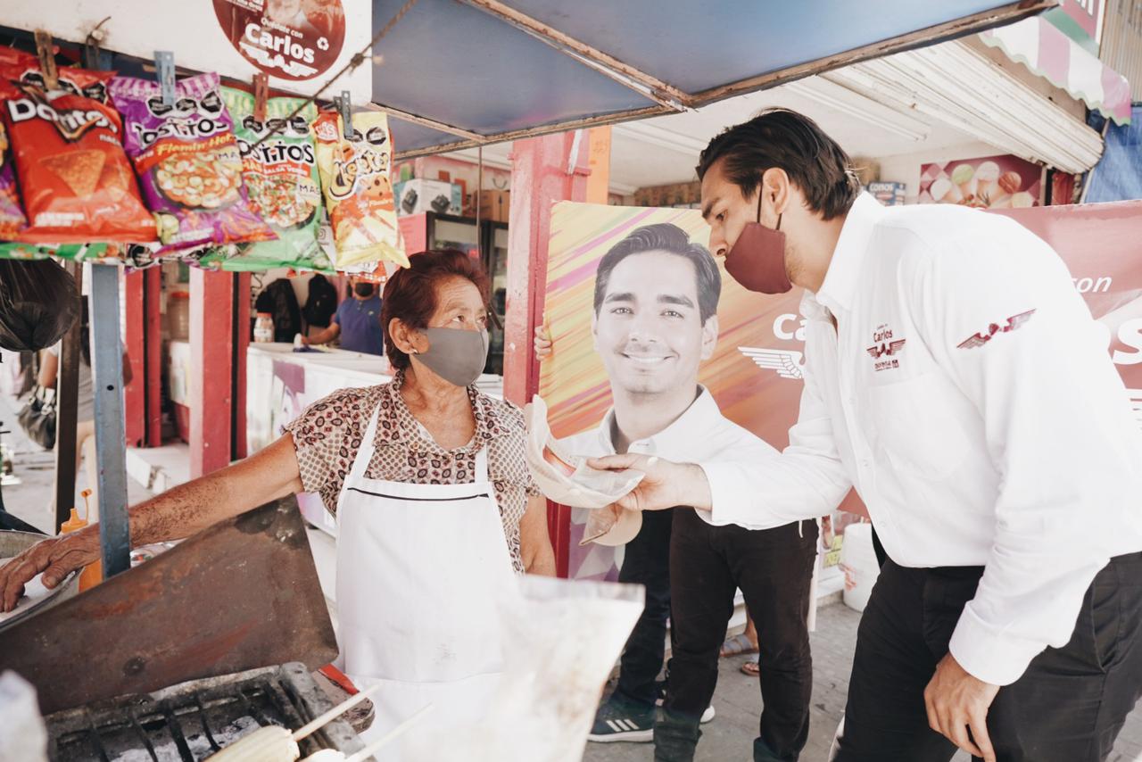 Apoyan comerciantes y colonos a Carlos Peña con PT y Morena