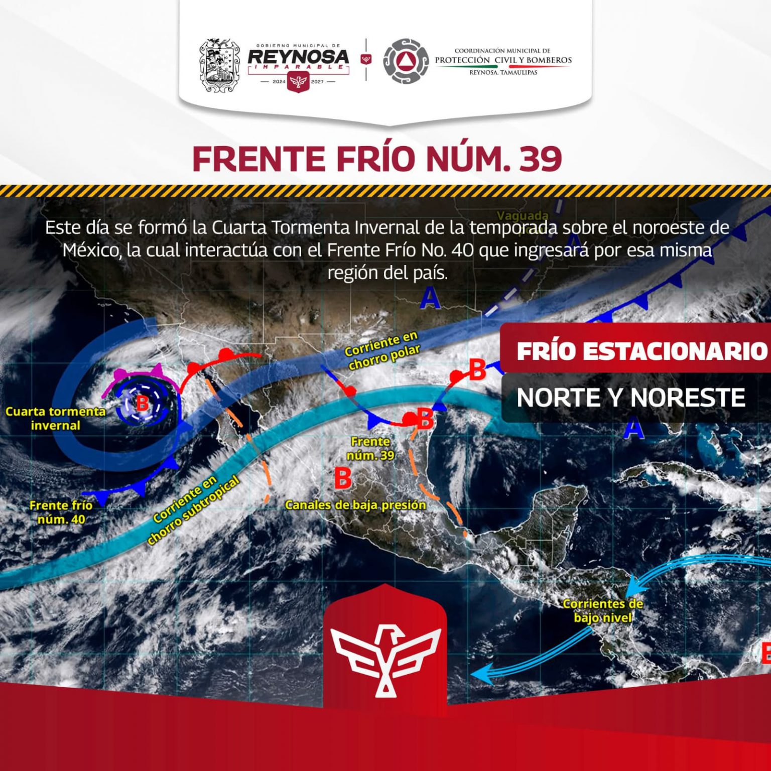 Frente Frío Número 40 podría traer lluvias a Reynosa