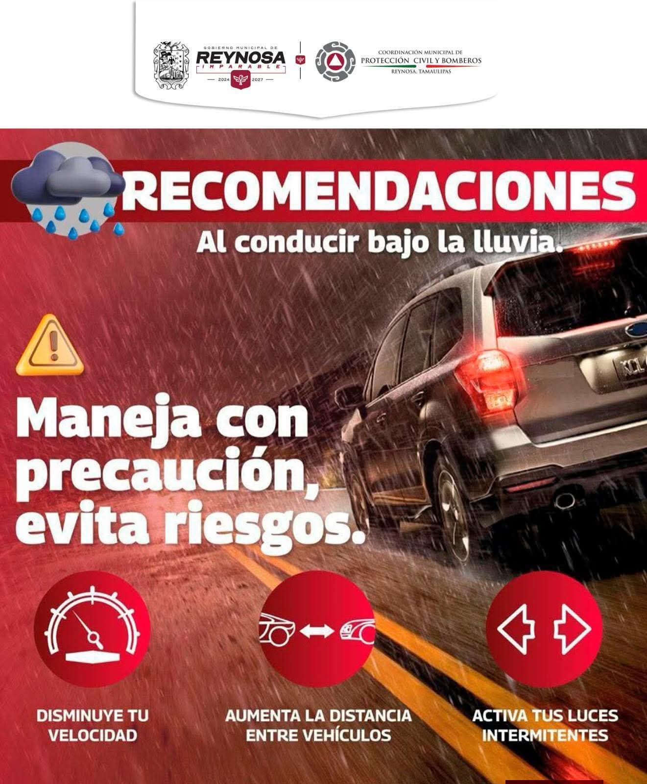 Conduce con precaución durante la lluvia para evitar accidentes